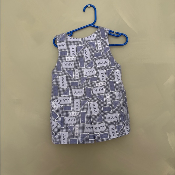 Kids Blue Patterned Overalls - Picture 2 of 2